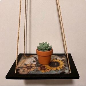 Hand crafted Sunflower and Bee Hanging shelf Decor